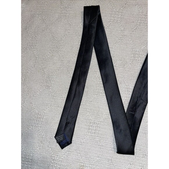 Stacy Adams Men’s Dress Tie Size 57” 4” Solid Black Polyester Business Formal - Picture 7 of 12